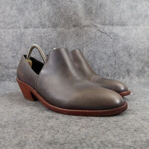 Fortress of Inca Shoes Womens 38 Bootie Madeline Leather Grey Slip On Block Heel